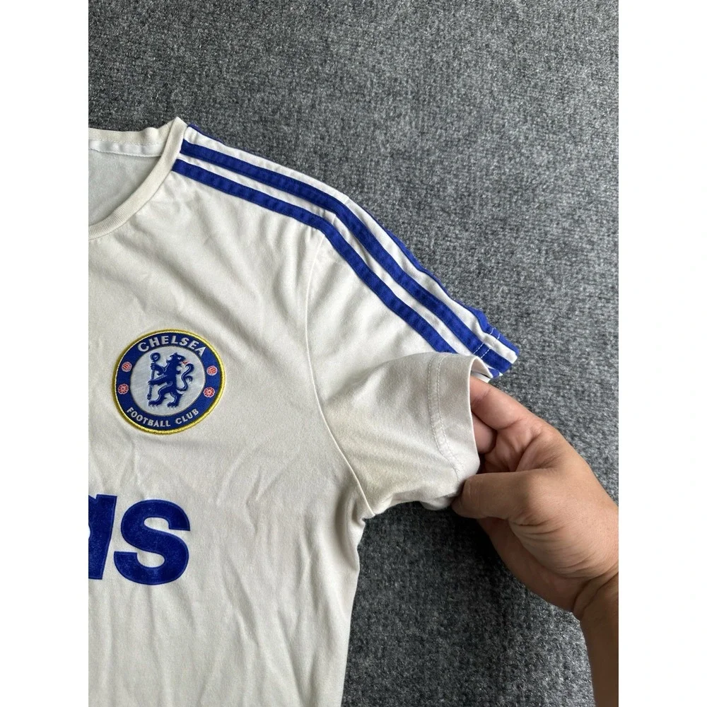 Womens Adidas 2015 Chelsea FC Soccer T-Shirt White Blue, Size M